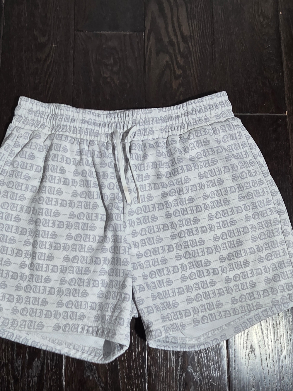 Squidhaus Shorts Men Size Large Lined All Over Print Logo Running Activewear Gym
